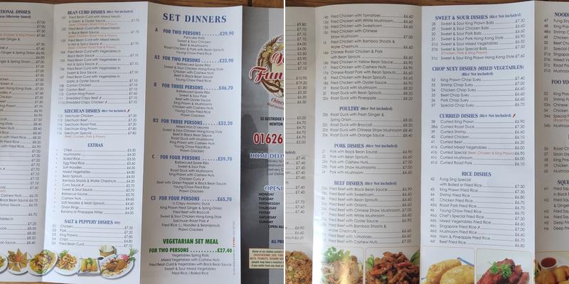 New Fung Sing Menu