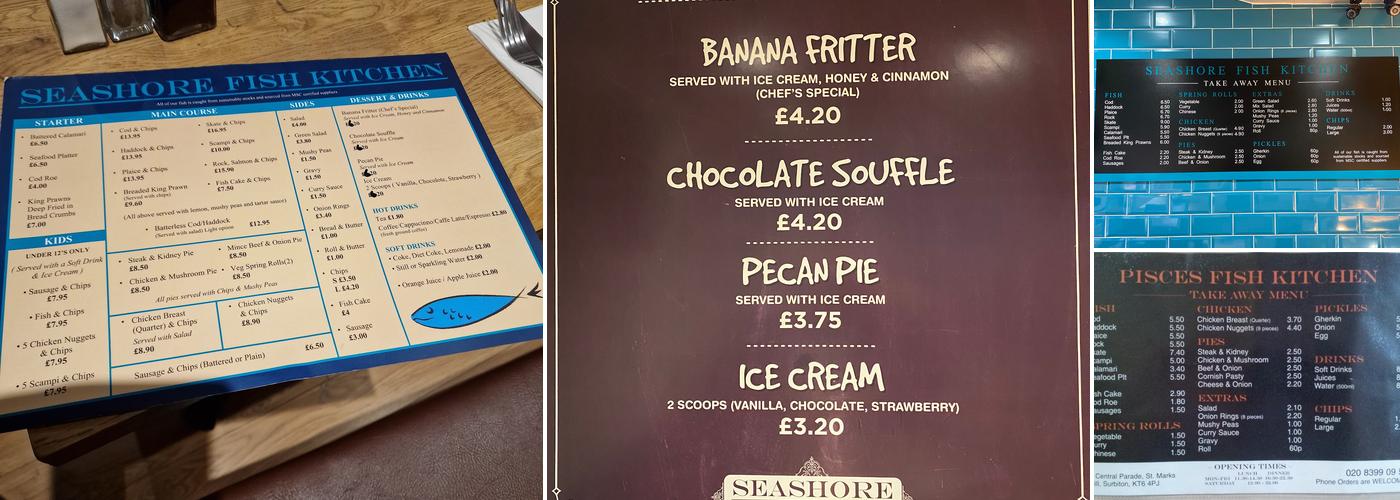 Seashore Fish Kitchen Menu