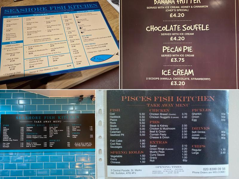 Seashore Fish Kitchen Menu