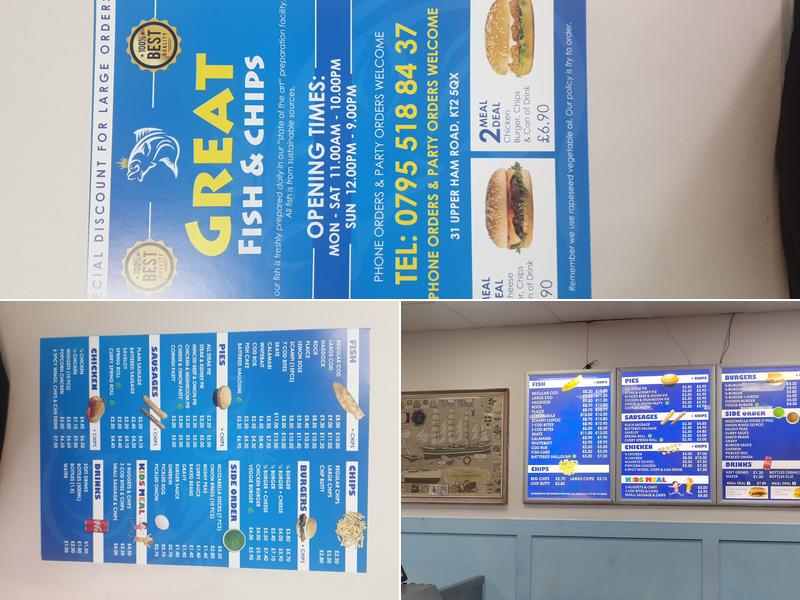 Great Fish and Chips Menu