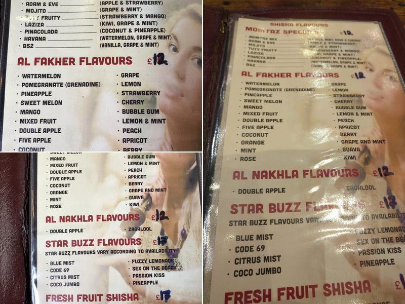 Momtaz Shisha Cafe & Rest Menu