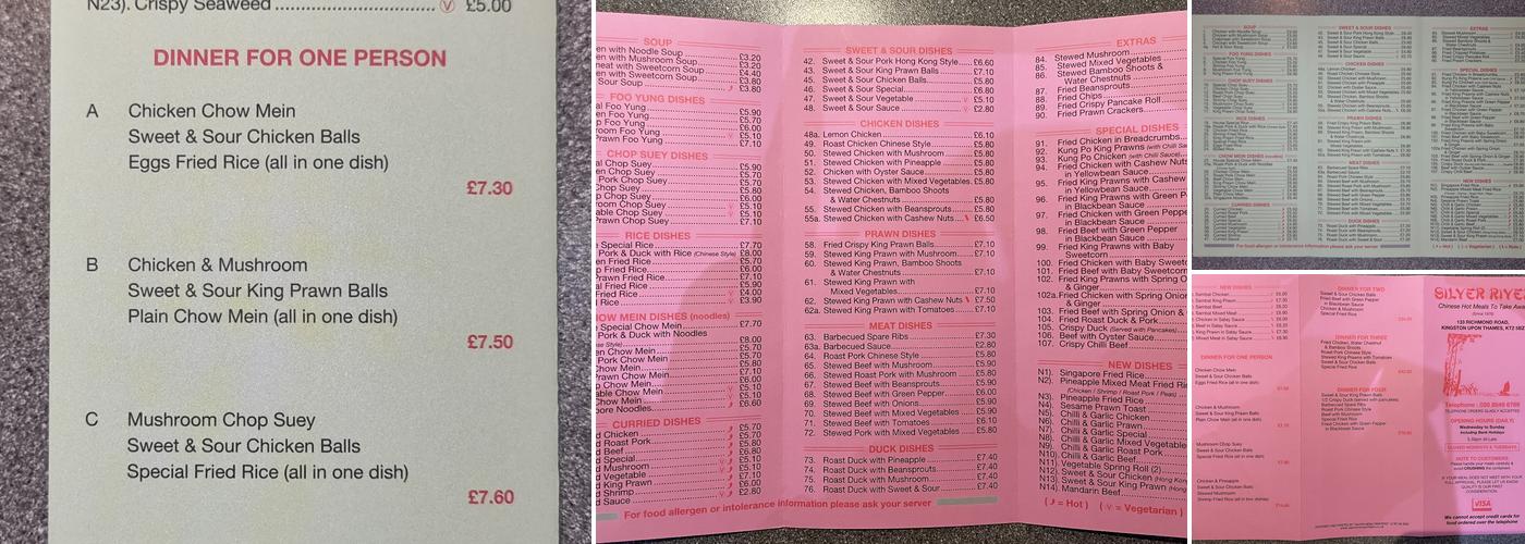 Silver River Menu