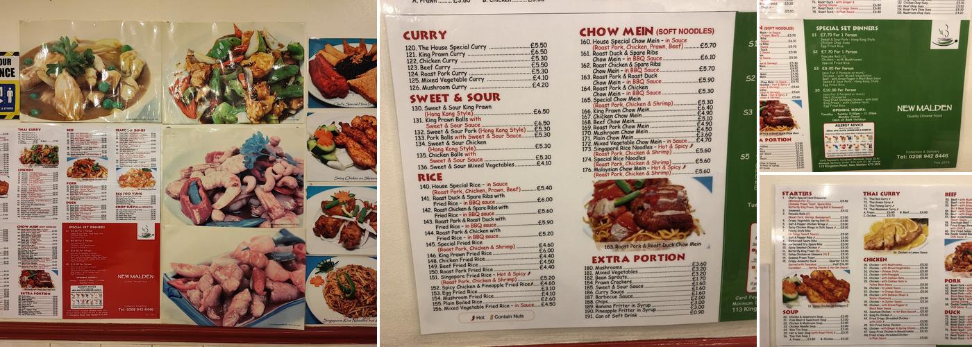 New Malden Chinese Takeaway Menu