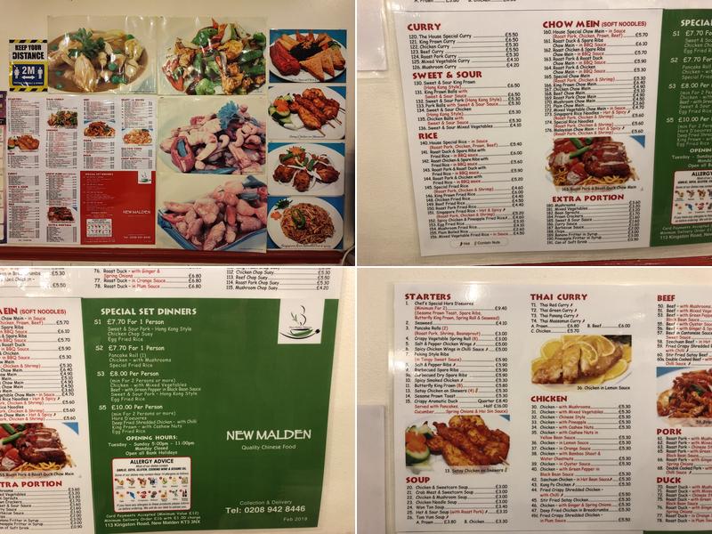 New Malden Chinese Takeaway Menu