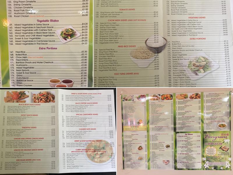 Evergreen Menu