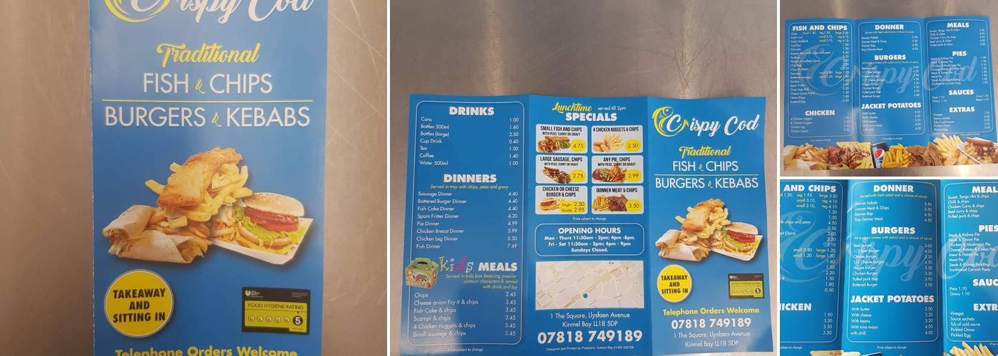 GJ's Plaice Ltd Menu