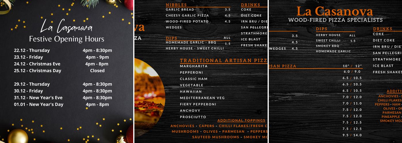La Casanova Menu