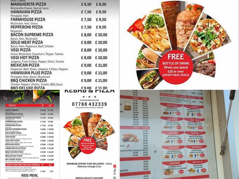 A4 Kebab & Pizza Menu