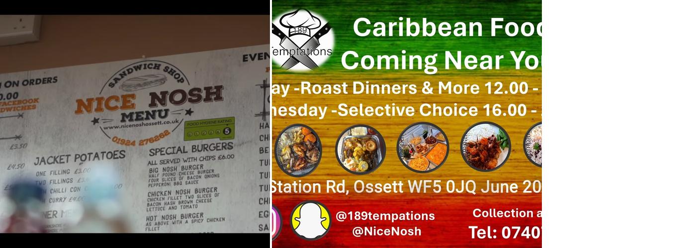 Nice Nosh Sandwiches Menu