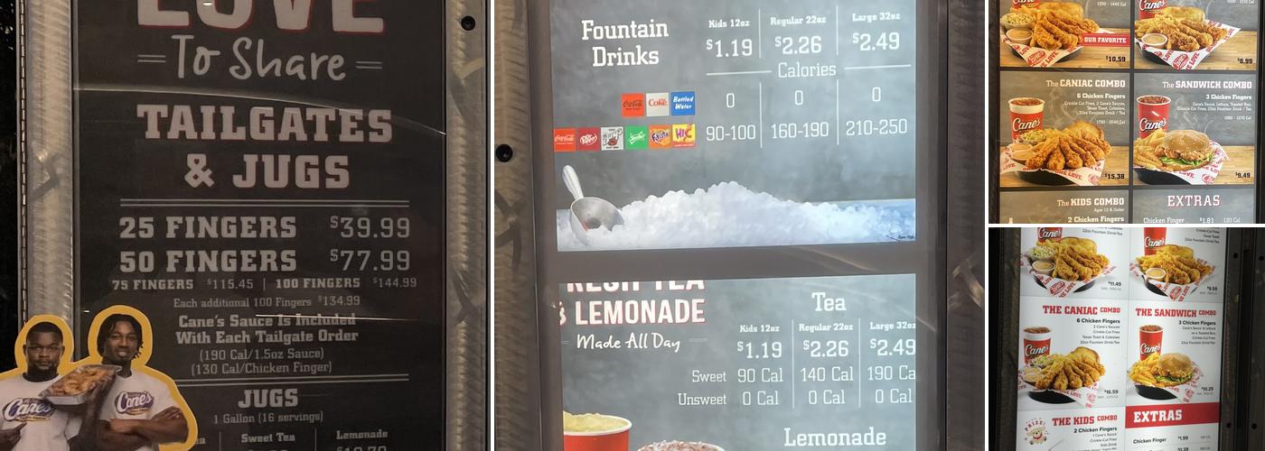 Raising Cane's Chicken Fingers Menu