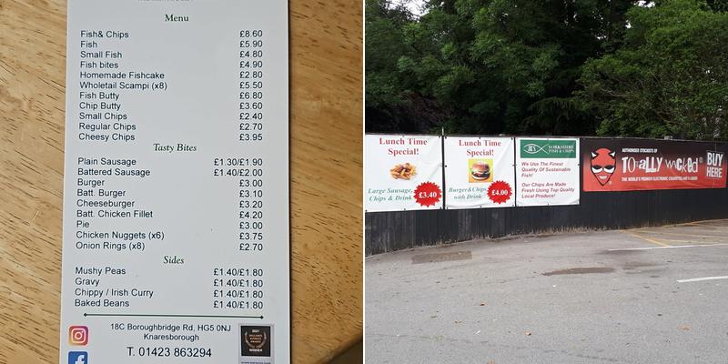 JR'S Yorkshire Fish&Chips Menu