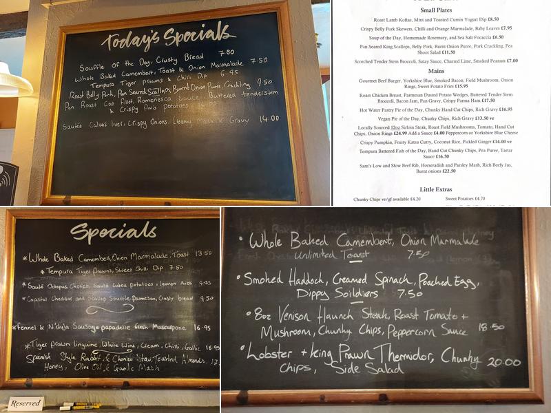 Mother Shipton's Inn Menu