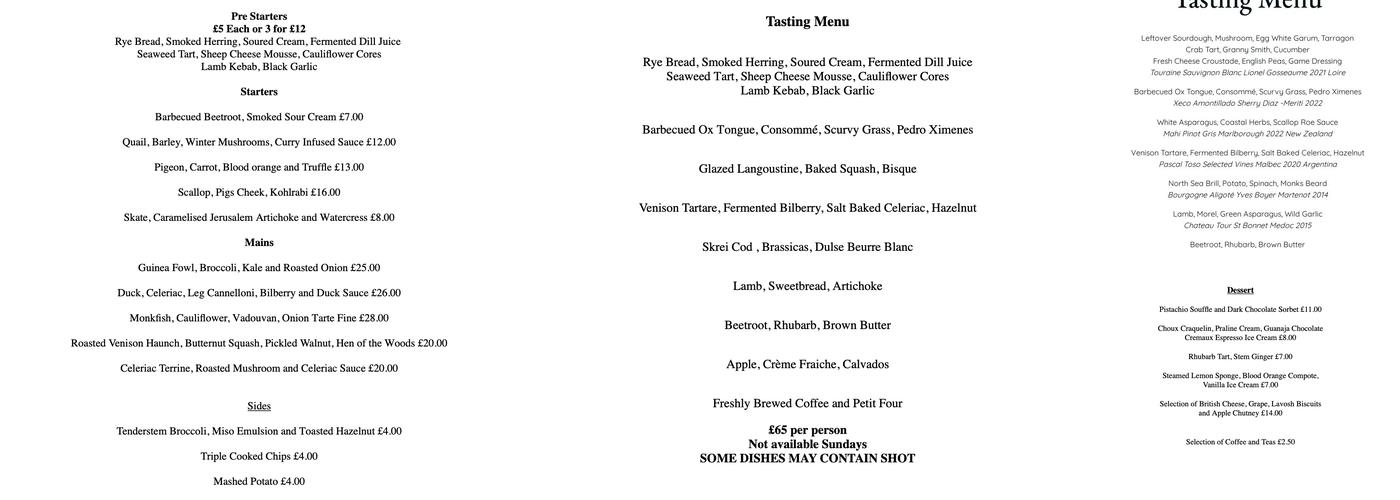 Kirkstyle Inn & Sportsmans Rest Menu