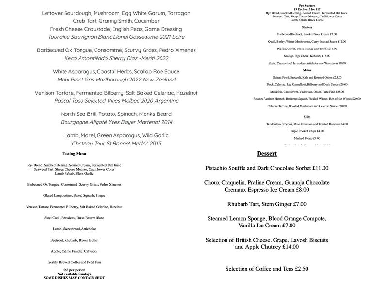 Kirkstyle Inn & Sportsmans Rest Menu
