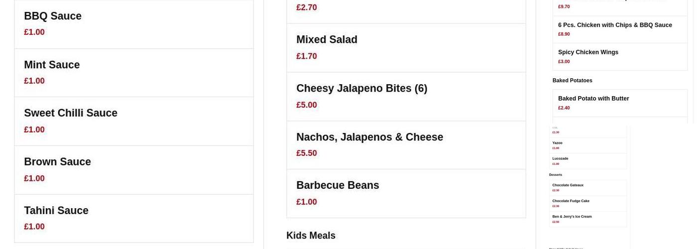 Kirkby Kebab House Menu