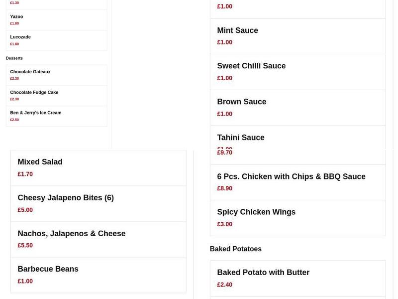 Kirkby Kebab House Menu