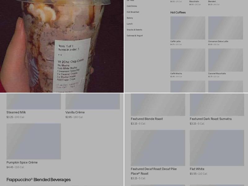 Starbucks Menu