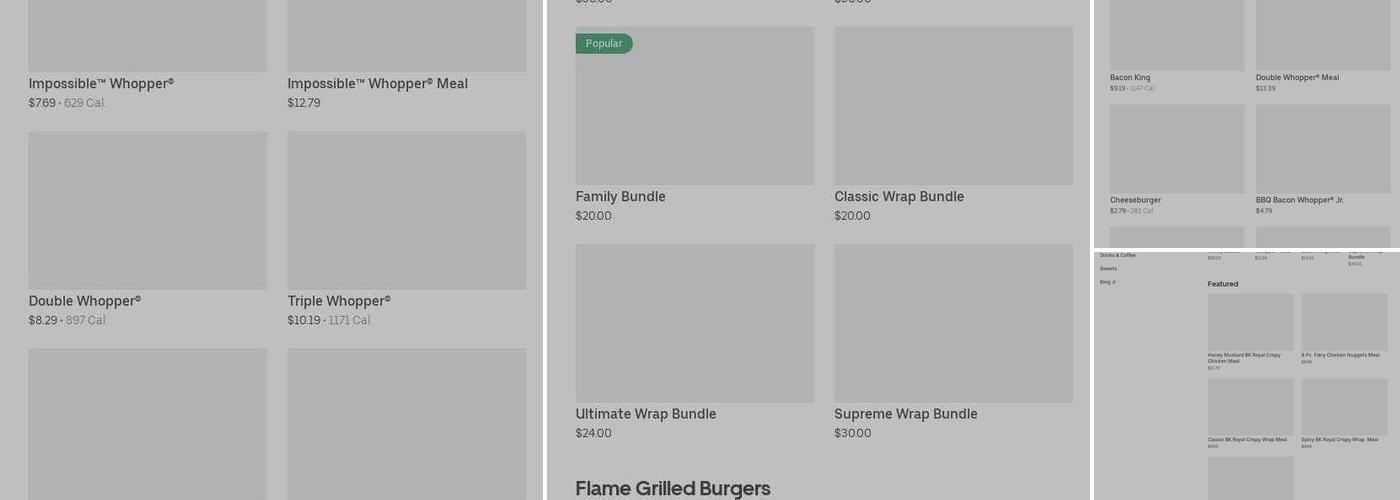 Burger King Menu