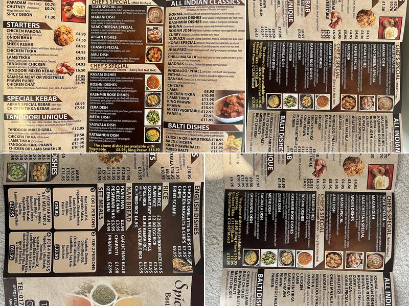 Indian Garden Menu