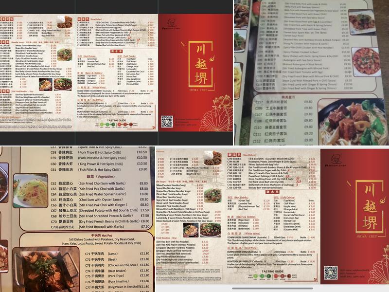 Aroma Chef Menu
