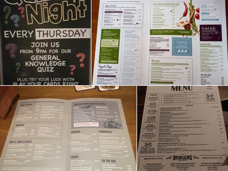 The Boot and Shoe Menu