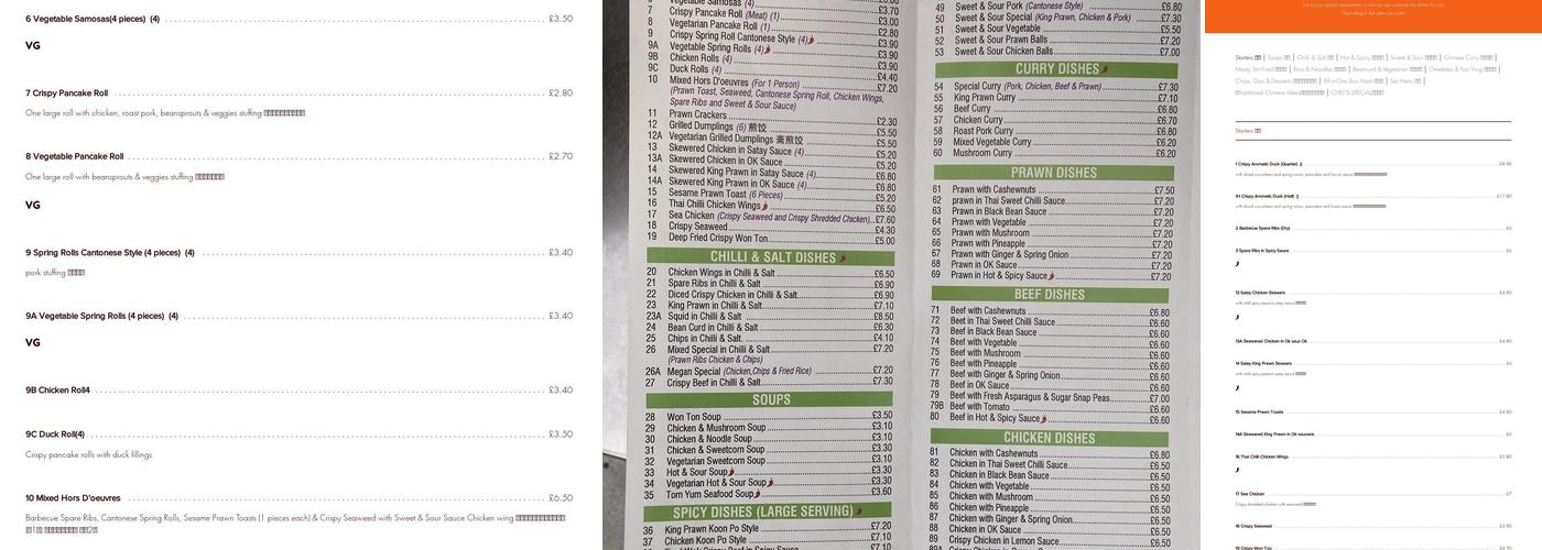 Fired Wok Chinese Takeaway Menu