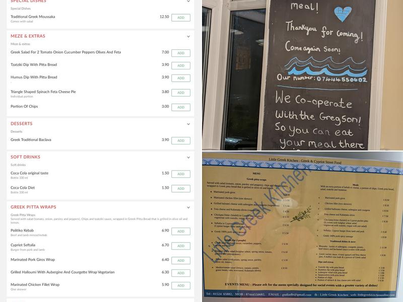 The Little Greek Kitchen Menu