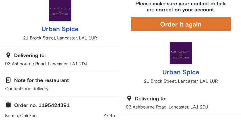 Urban Spice Menu