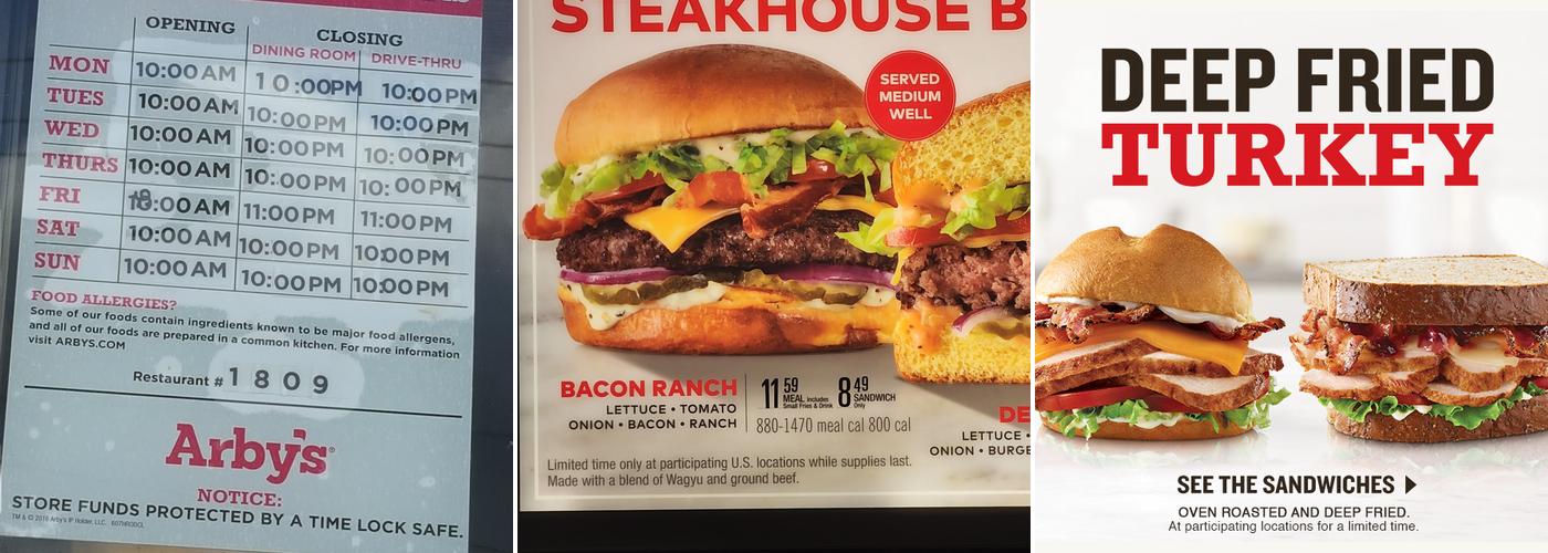 Arby's Menu