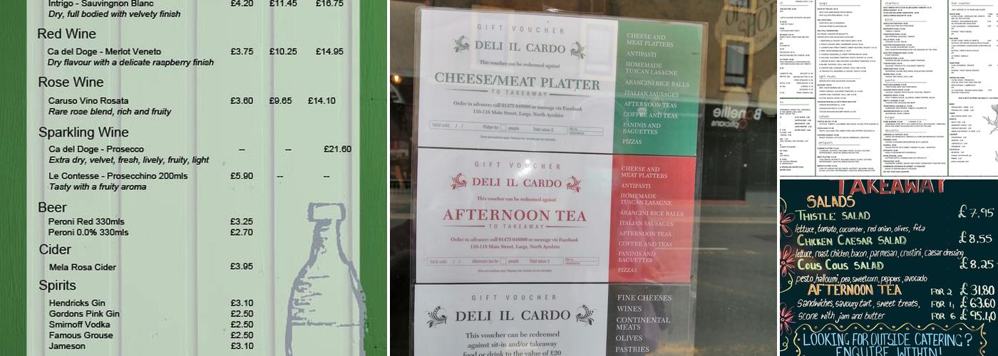 Deli il Cardo Menu