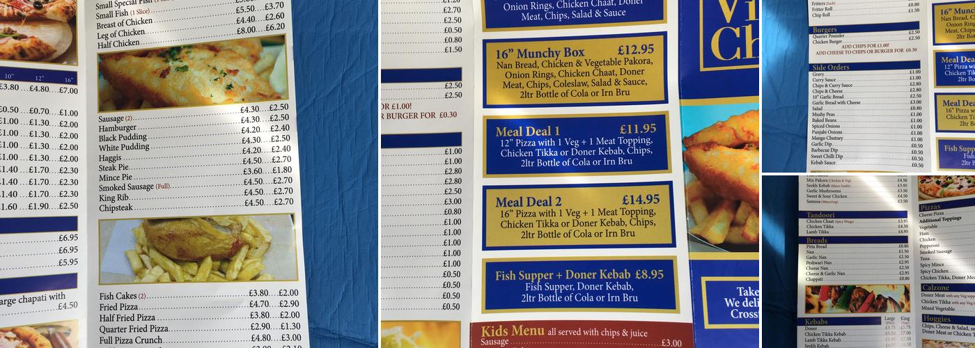 The Village Chippy Menu