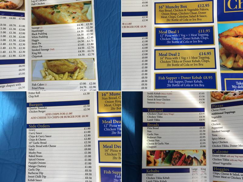The Village Chippy Menu