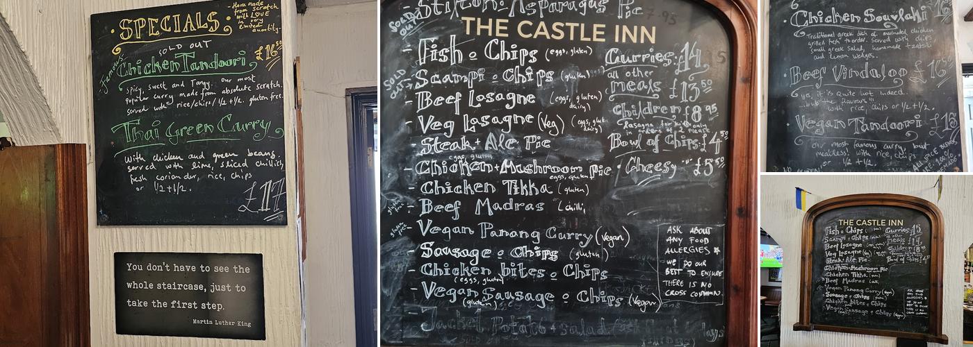 Castle Inn Llansteffan Menu