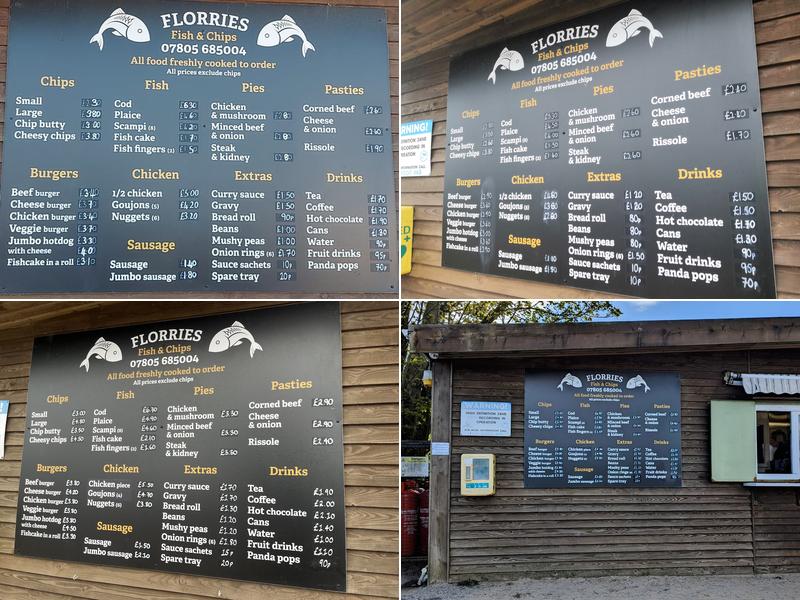 Florries fish and chips Menu