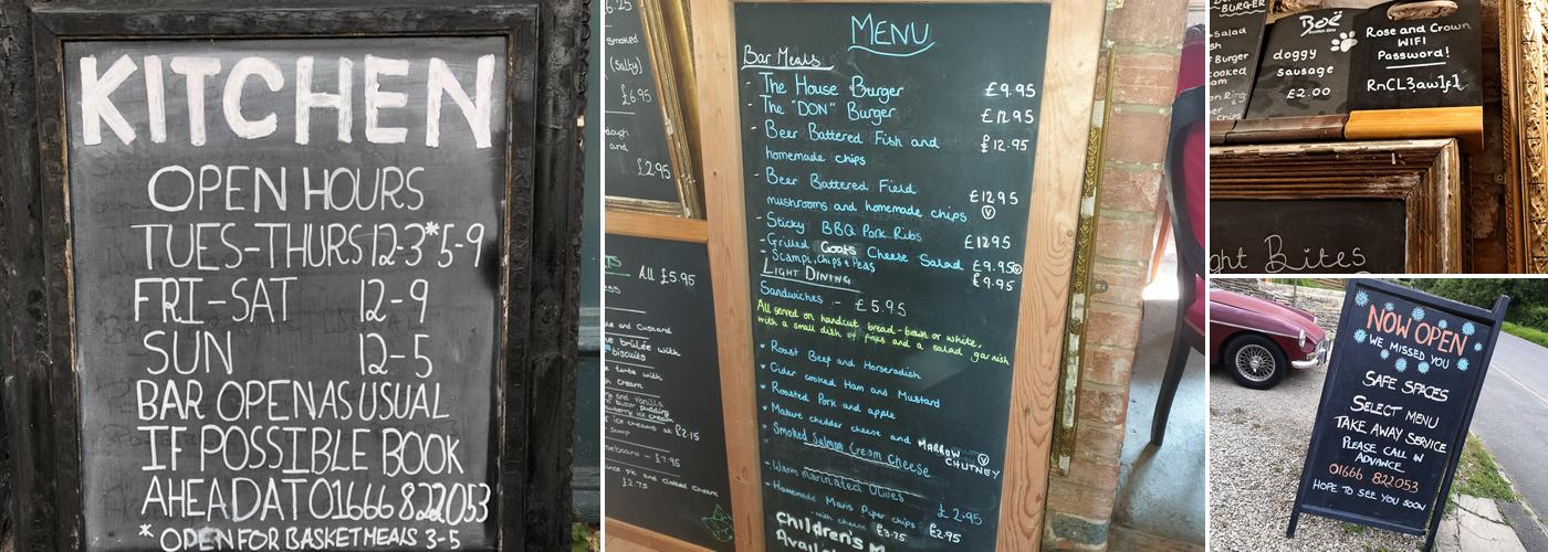 The Rose and Crown, Lea Menu