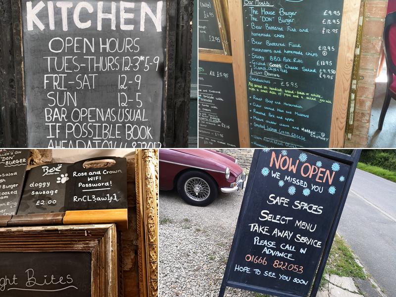 The Rose and Crown, Lea Menu