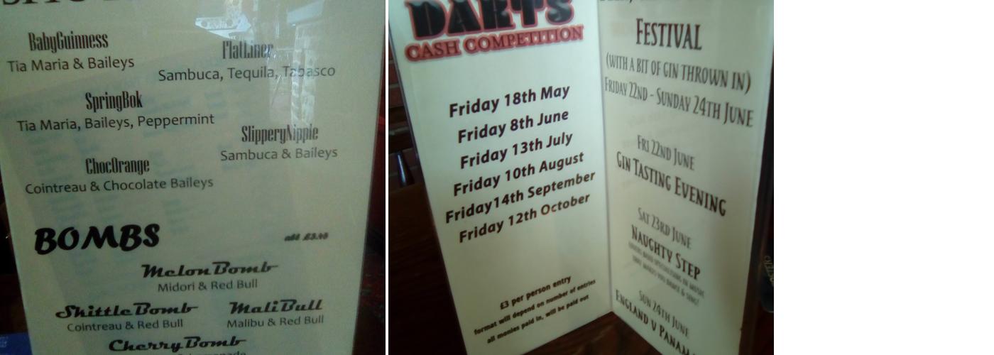 Shoulder of Mutton Menu