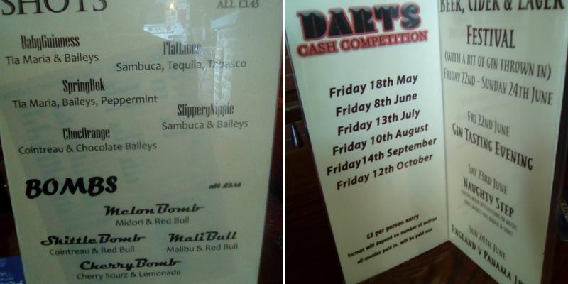 Shoulder of Mutton Menu