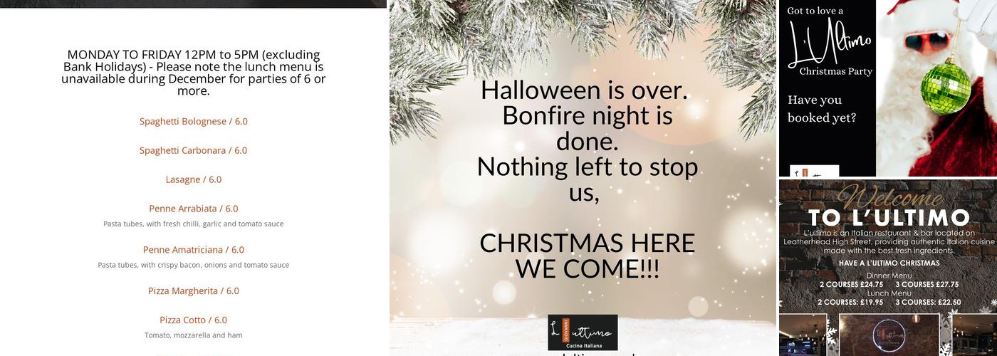 L’ULTIMO CUCINA ITALIANA Menu