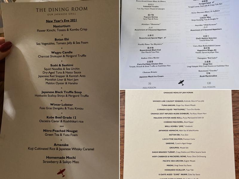 The Dining Room - Japanese Grill Menu