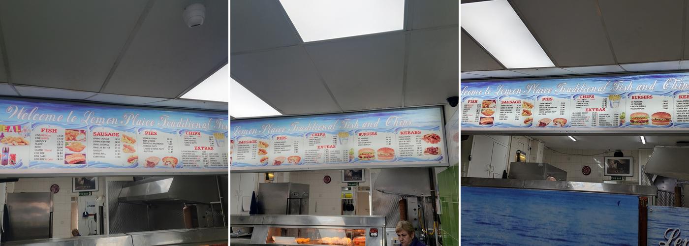 Lemon Plaice Fish & Chips Menu