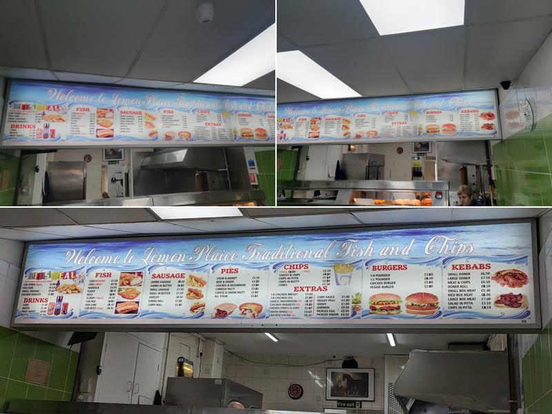 Lemon Plaice Fish & Chips Menu