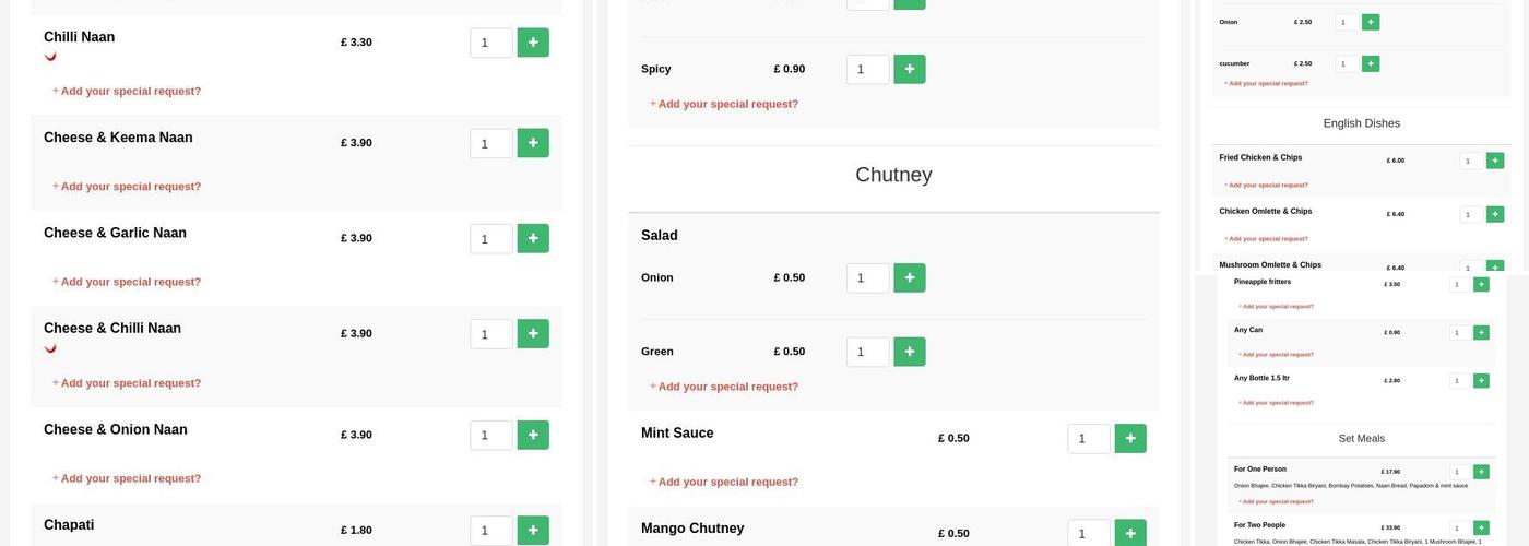 Solent Tandoori Menu
