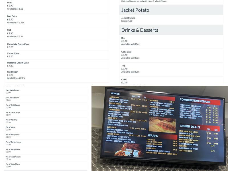 Lee Kebab & Pizza House Menu