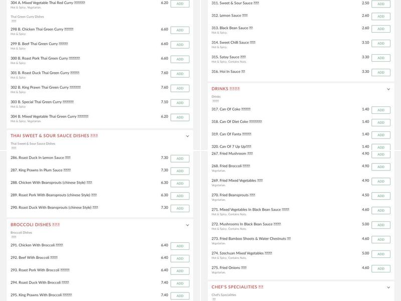 New Mandarin Chinese Takeaway Menu