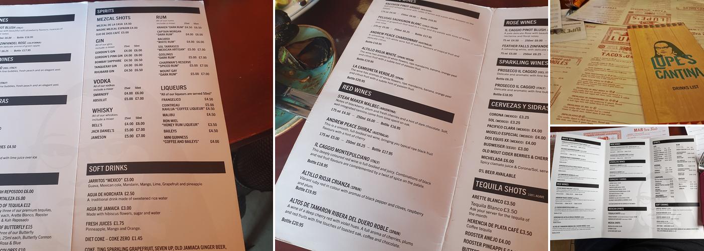 Lupe's Cantina Mexicana Menu