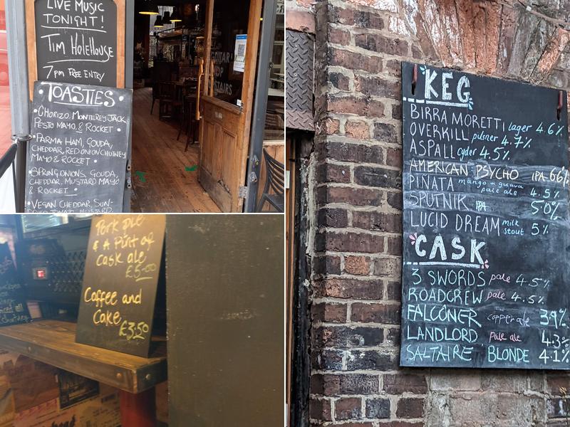 Northern Guitars Cafe Bar Menu