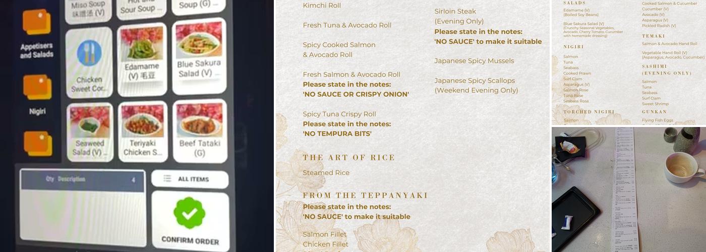 Blue Sakura Leeds Menu