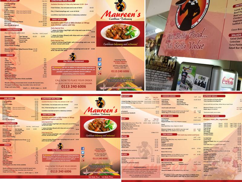 Maureen's Caribbean Catering Ltd Menu