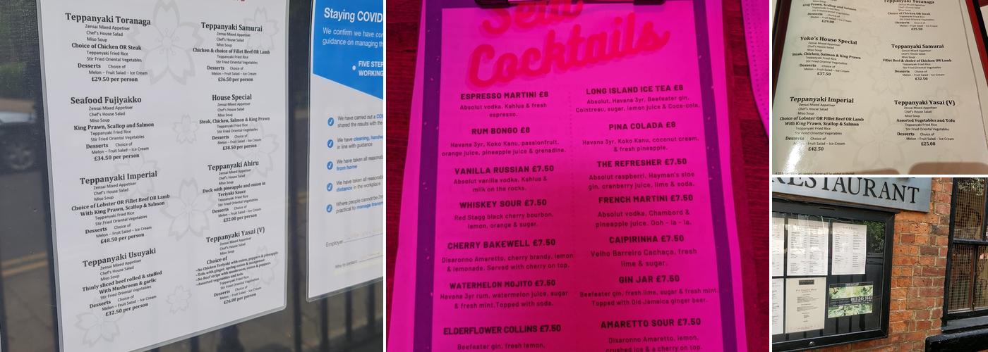 Teppanyaki Restaurant Menu